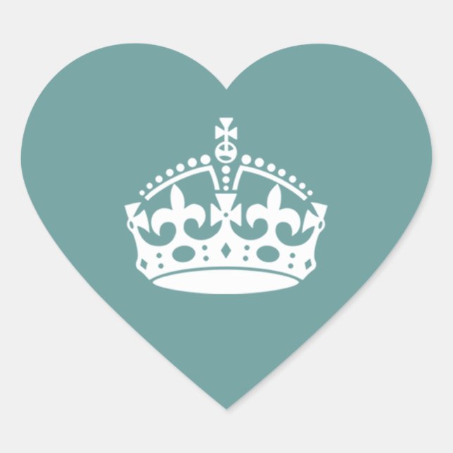 Tudor Crown Wedding Heart Sticker (Front)