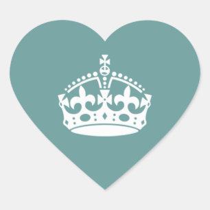 Tudor Crown Wedding Heart Sticker