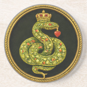 Tudor Elizabethan Serpent Design Bejewelled ruby Coaster
