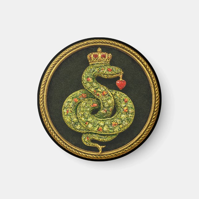 Tudor Elizabethan Serpent Design Bejewelled ruby Magnet (Front)