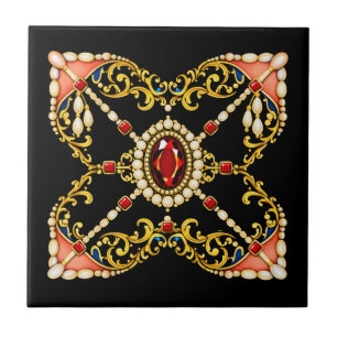 Tudor Inspired Design Mary Queen of Scots Jewels Ceramic Tile