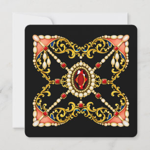 Tudor Inspired Design Mary Queen of Scots Jewels Invitation