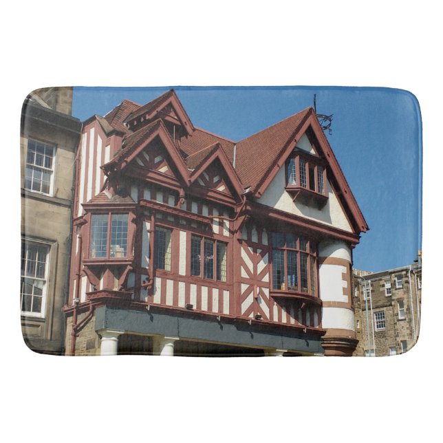 Tudor oak frame building, Edinburgh, Scotland Bath Mat (Front)
