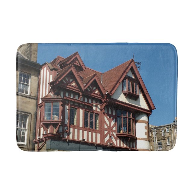 Tudor oak frame building, Edinburgh, Scotland Bath Mat (Front)
