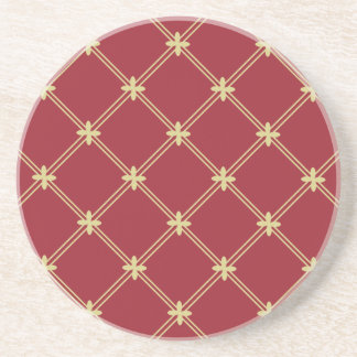 Tudor Red and Gold Pattern Coaster