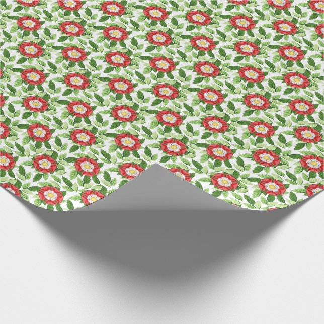 Tudor Rose and Leaves Wrapping Paper (Corner)