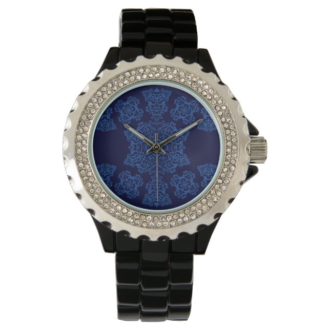Tudor Rose Damask  (Blue) Watch (Front)