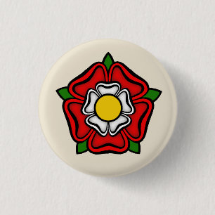 Tudor Rose of England, Emblem of Royalty 3 Cm Round Badge