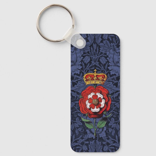 Tudor Rose Red and White Key Ring (Front)