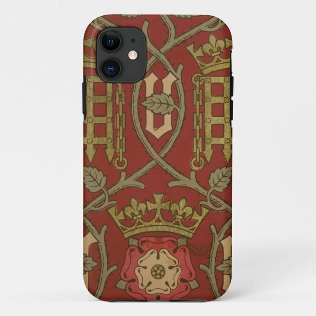 'Tudor Rose', reproduction wallpaper designed by S Case-Mate iPhone Case (Back)