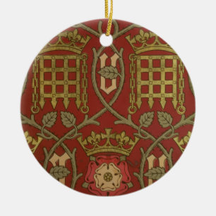 'Tudor Rose', reproduction wallpaper designed by S Ceramic Ornament