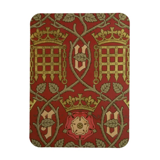 'Tudor Rose', reproduction wallpaper designed by S Magnet (Vertical)