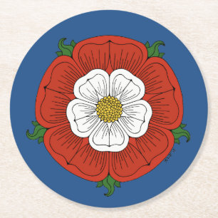 Tudor Rose Round Paper Coaster