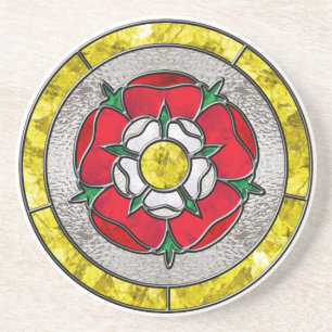 Tudor Rose Stained Glass Coaster