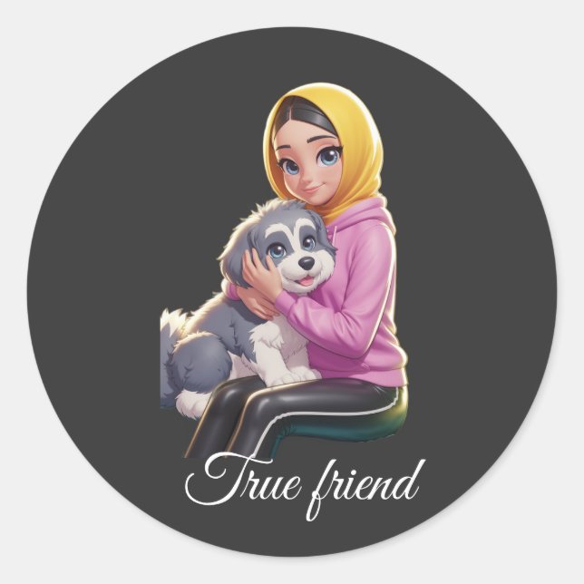 Tue friend  classic round sticker (Front)