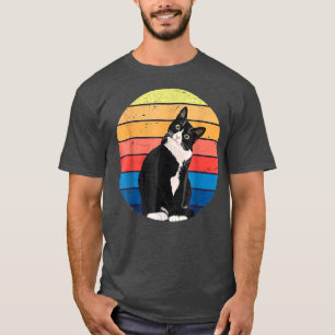 Tuedo Cat Gift Retro Colours for Animal Lovers T-Shirt