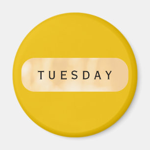 Tuesday Gold Round Magnet by Janz