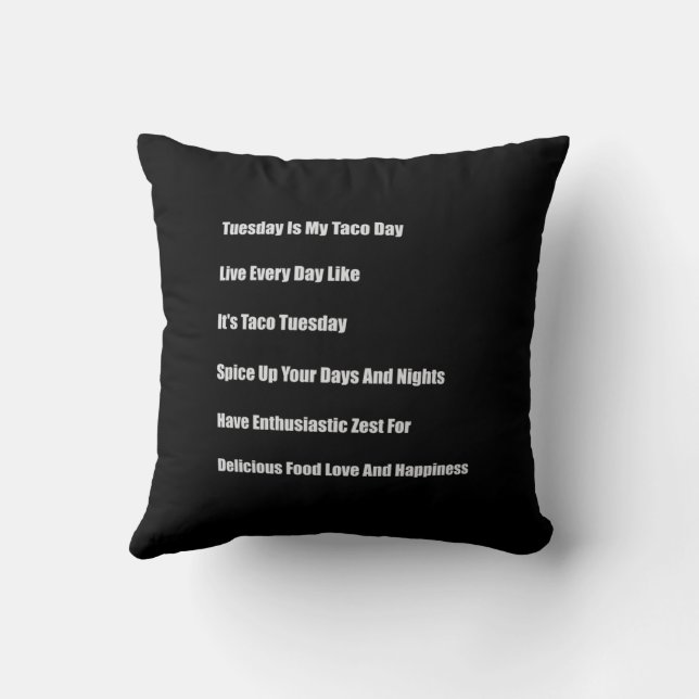 Tuesday Is My Taco Day Cushion (Back)