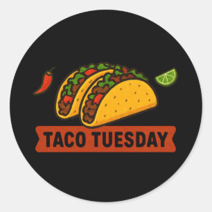 Tuesday Tacos Fiesta Splash Classic Round Sticker