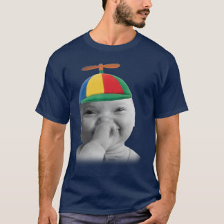 Tuff AI Niche Baby Holding Laugh Meme in Propeller T-Shirt
