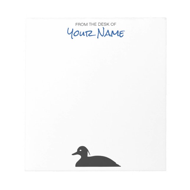 Tufted Duck - Personalised Notepad (Front)