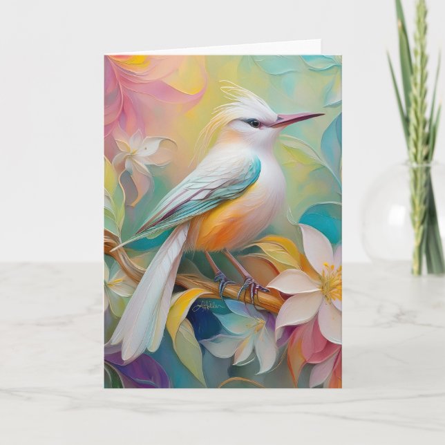 Tufted Golden Rumped Fantasy Bird Card (Front)