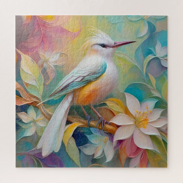 Tufted Golden Rumped Fantasy Bird Jigsaw Puzzle (Vertical)