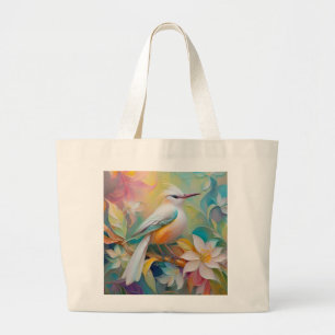 Tufted Golden Rumped Fantasy Bird Large Tote Bag