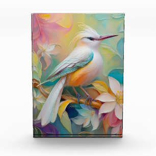 Tufted Golden Rumped Fantasy Bird Photo Block