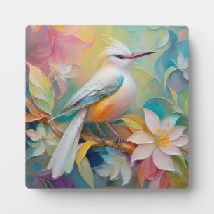 Tufted Golden Rumped Fantasy Bird Plaque