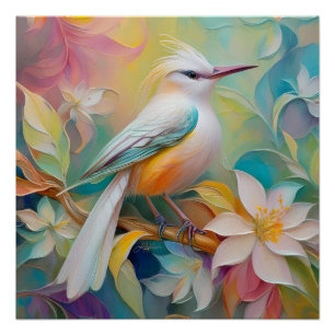 Tufted Golden Rumped Fantasy Bird Poster