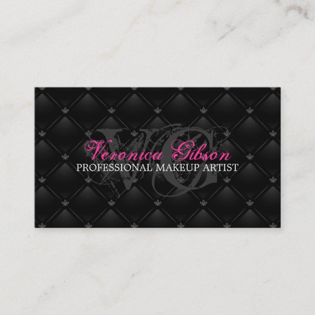 Tufted Hot Lips Makeup Artist Business Cards (Front)