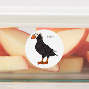 Tufted puffin bird cartoon illustration