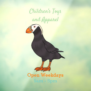 Tufted puffin bird cartoon illustration