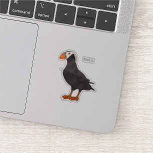 Tufted puffin bird cartoon illustration
