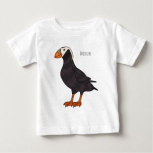 Tufted puffin bird cartoon illustration  baby T-Shirt