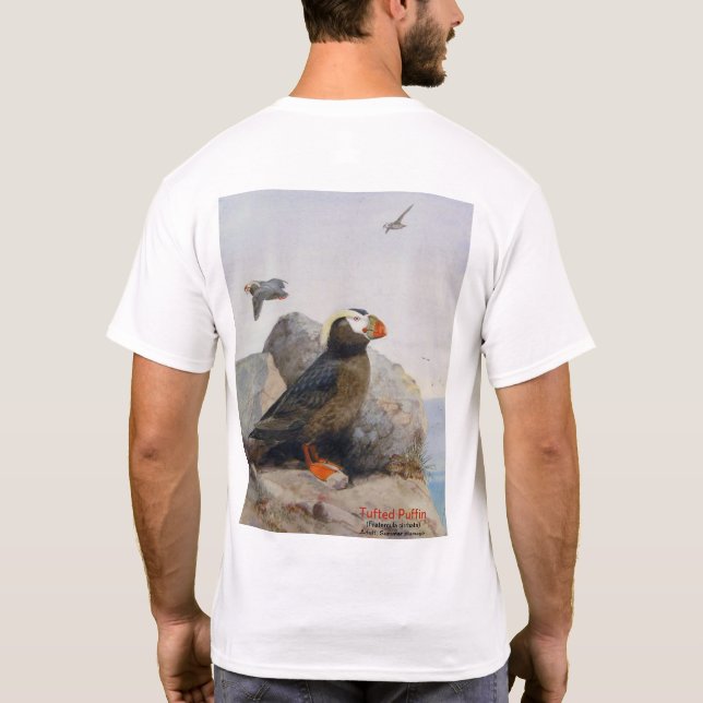 Tufted Puffin, front/reverse artwork T-Shirt (Back)