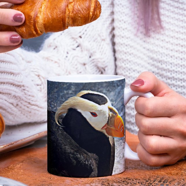 Tufted Puffin Seabird Photo Mug (In Situ Food)