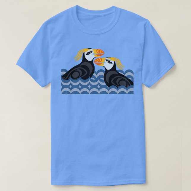 Tufted Puffins  T-Shirt (Design Front)