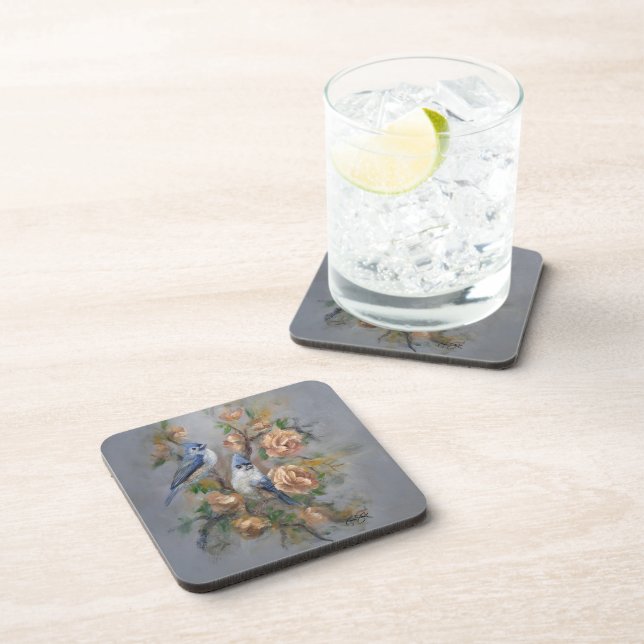 Tufted Titmice Coaster (Right Side)
