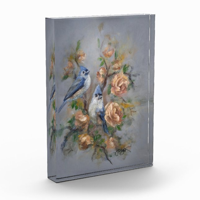 Tufted Titmice Photo Block (Left)