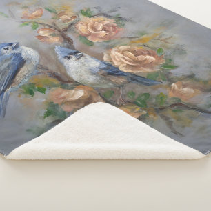 Tufted Titmice Sherpa Blanket