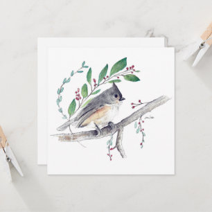 Tufted Titmouse Art Bird Card