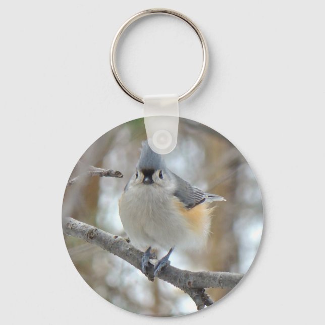 Tufted Titmouse (Baeolophus bicolor) Items Key Ring (Front)