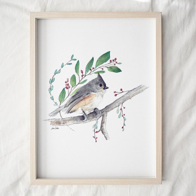 Tufted Titmouse Bird Art Poster (Creator Uploaded)