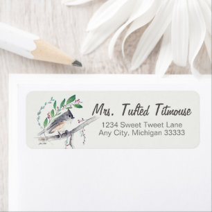 Tufted Titmouse Bird Art Return Label Return Address Label