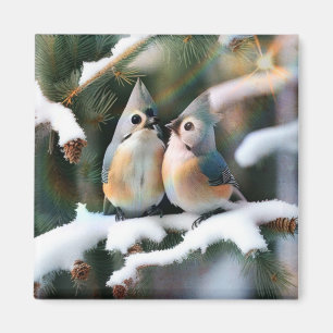 Tufted Titmouse Couple Magnet