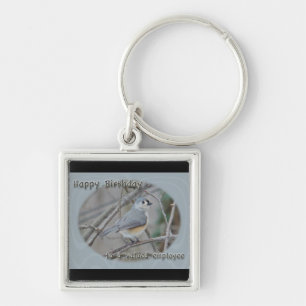 Tufted Titmouse Employee Birthday Key Ring
