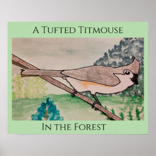 Tufted Titmouse in the Forest Poster
