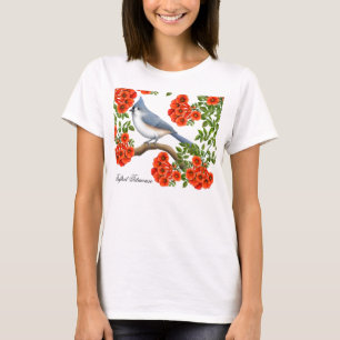 Tufted Titmouse in Trumpet Vines Shirt